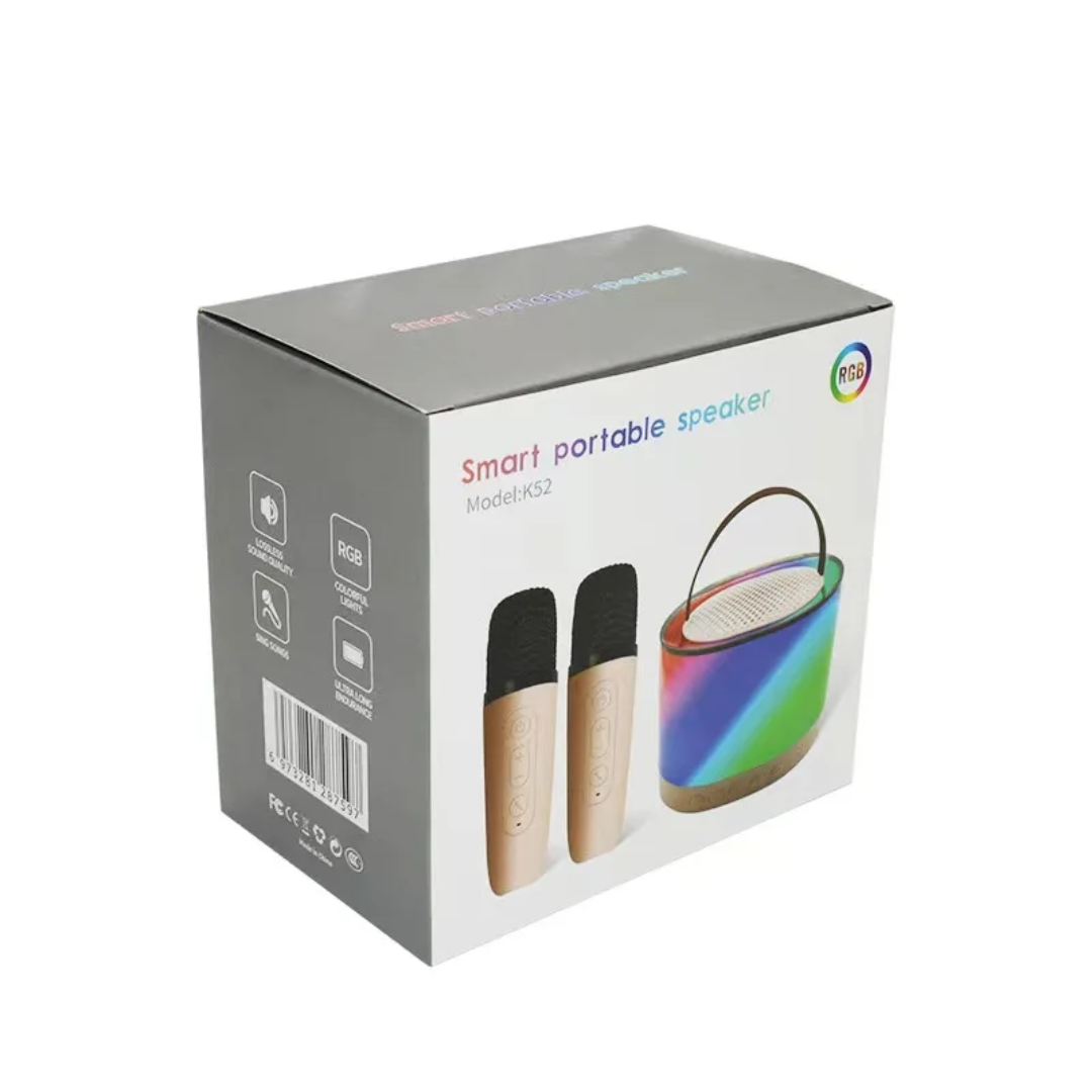 Enceinte Karaoké Portable K52 RGB + 2 Micros Sans Fil