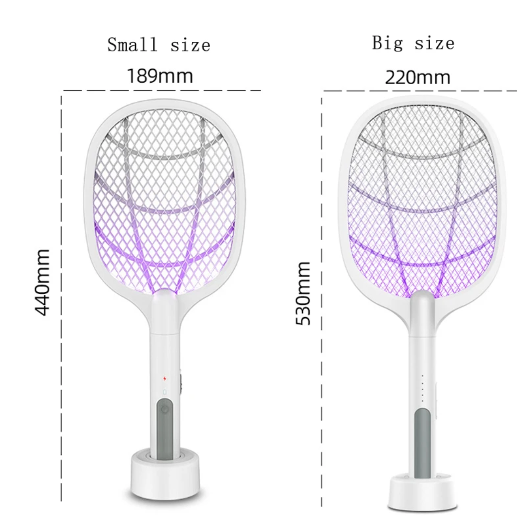 Raquette Anti-Moustiques UV – Lampe Piège & Choc Électrique Rechargeable