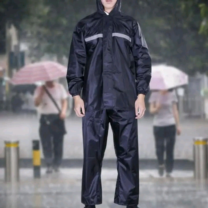 Ensemble Imperméable Réfléchissant 2 Pièces – Veste + Pantalon, Bandes Fluorescentes