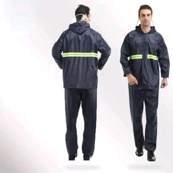 Ensemble Imperméable Réfléchissant 2 Pièces – Veste + Pantalon, Bandes Fluorescentes