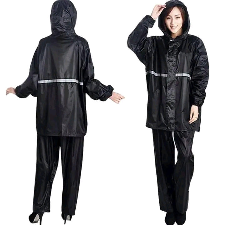 Ensemble Imperméable Réfléchissant 2 Pièces – Veste + Pantalon, Bandes Fluorescentes