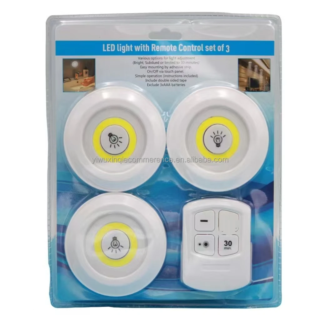 Set 3 Spots LED COB avec Télécommande – Dimmable & Minuterie 30 min