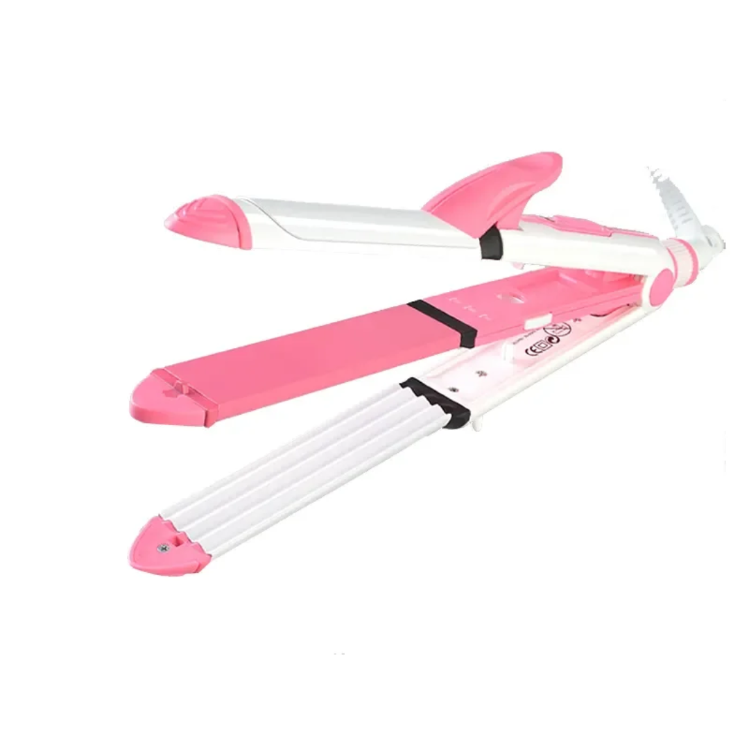 Kemei KM-1213 – Fer à Lisser, Boucler & Friser 3-en-1 Céramique