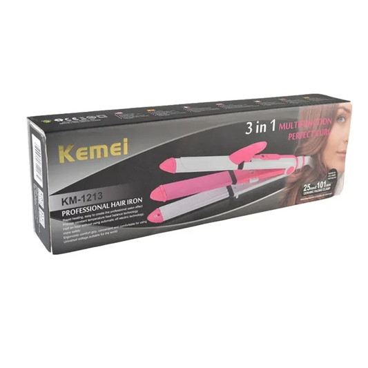 Kemei KM-1213 – Fer à Lisser, Boucler & Friser 3-en-1 Céramique