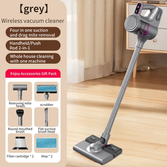 Aspirateur Sans Fil 4-en-1 avec Brosse Anti-Acariens