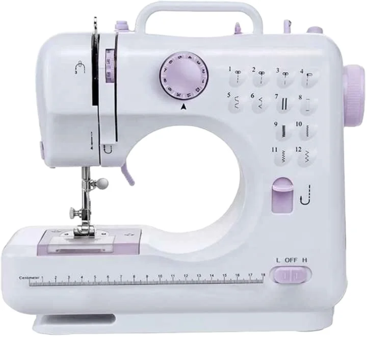 Machine à Coudre Portable – 12 Points, 2 Vitesses, Double Fil