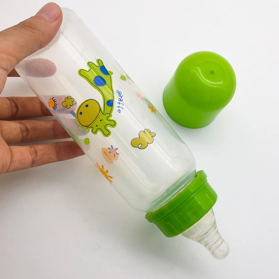 Biberon Bébé Motif Girafe – Lot de 2 (Vert & Bleu)