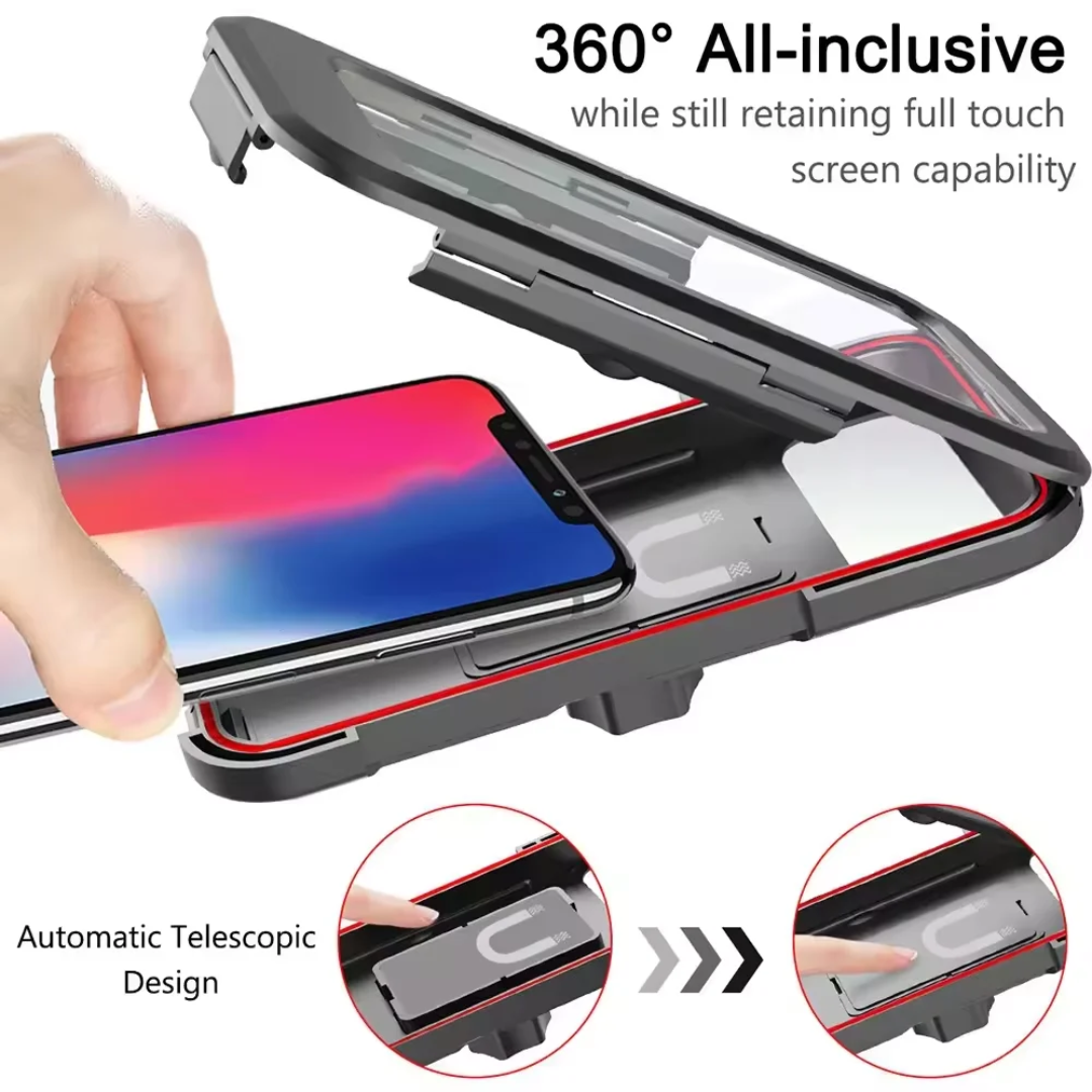 Support Téléphone Vélo Étanche 360° – Coque Waterproof avec Fixation Guidon