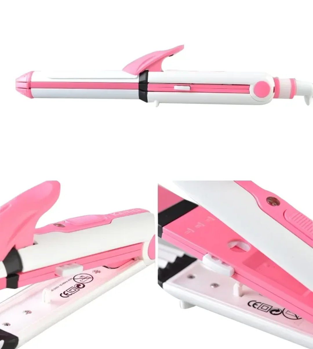 Kemei KM-1213 – Fer à Lisser, Boucler & Friser 3-en-1 Céramique