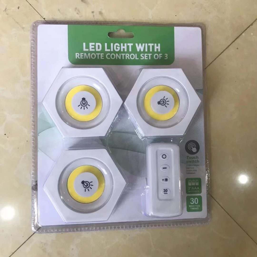 Set 3 Spots LED COB avec Télécommande – Dimmable & Minuterie 30 min