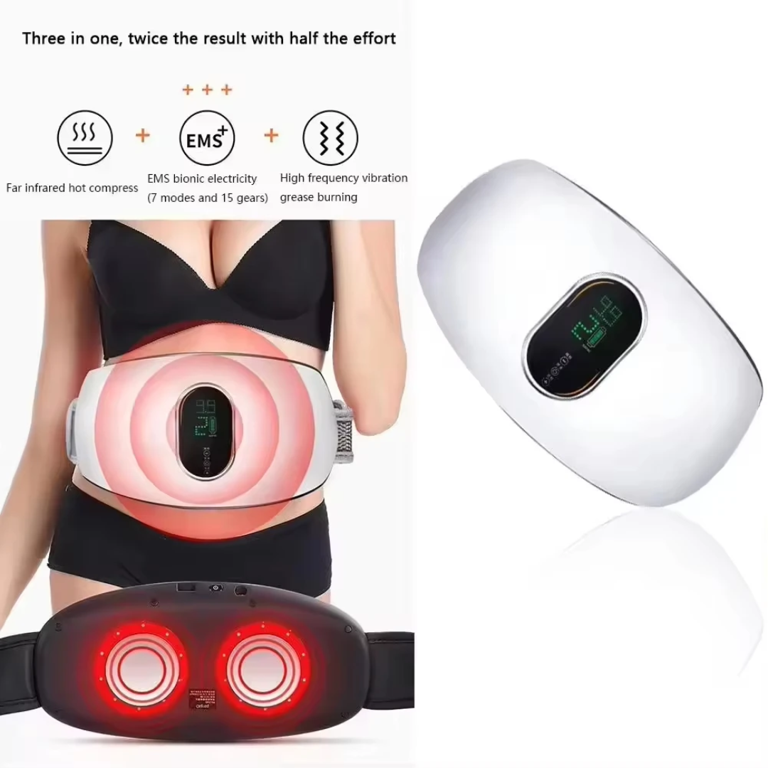 Ceinture Massante Abdominale EMS Intelligente — Vibration & Infrarouge