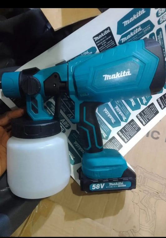 Pistolet à Peinture Sans Fil Makita 58V – 3 Modes de Pulvérisation, Batterie Incluse